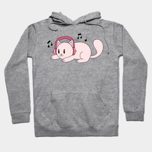 Cat with Headphones Hoodie by pako-valor